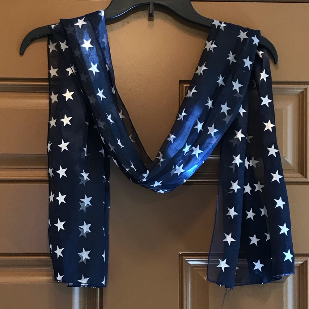 Blue scarf with white stars